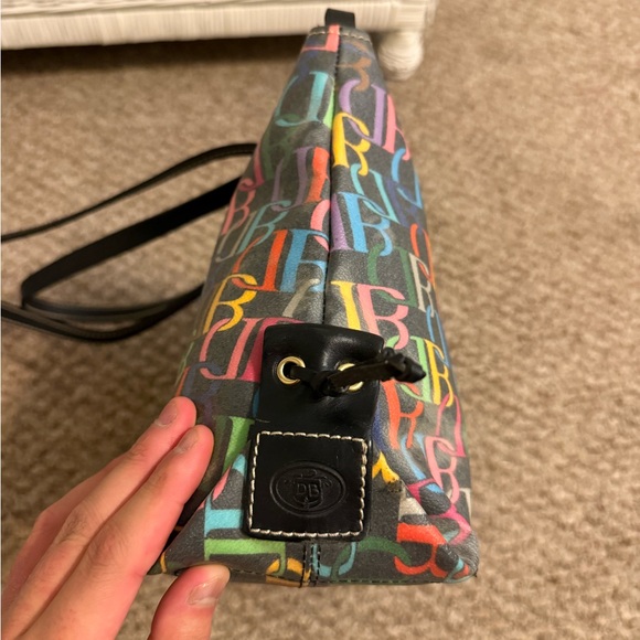 Y2K Girly Rainbow All Over Print Dooney and Bourke Shoulder Bag Genuine Leather - Picture 5 of 16